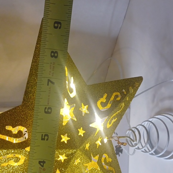 NIB LED Tree Topper Gold Star with Remote Control Christmas - Picture 4 of 7